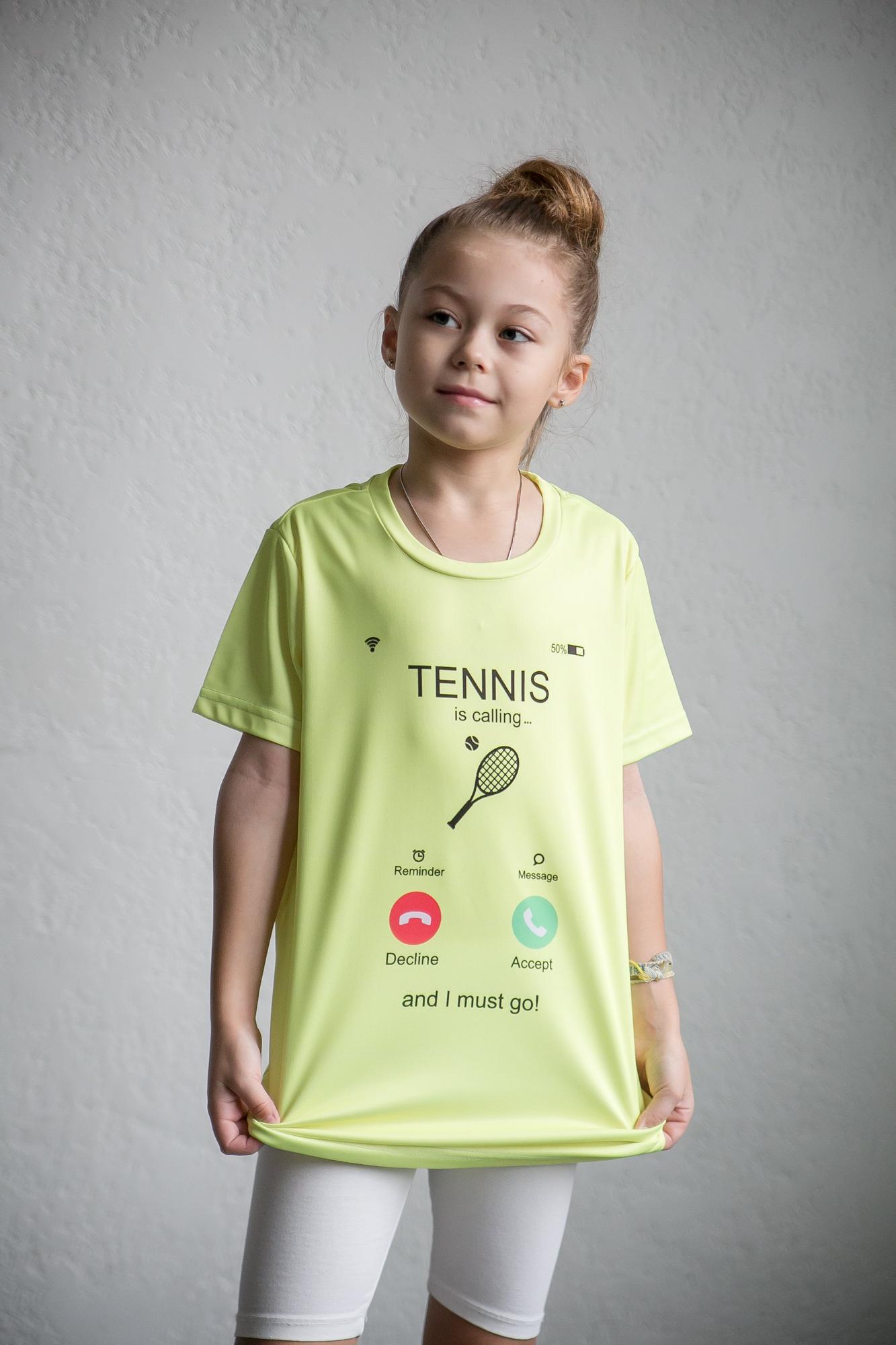 Футболка “Tennis calling” салатовая