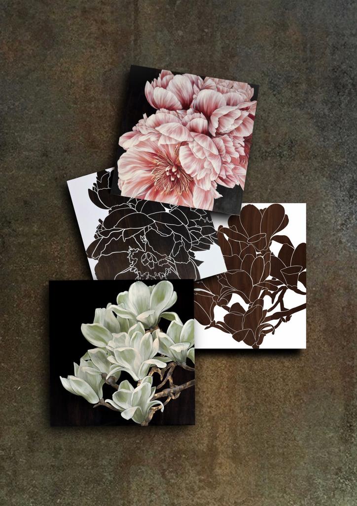 Peony + Magnolia Stencil Duo