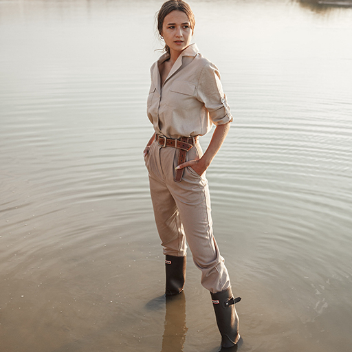 Брюки-бананы Сафари из тенселя и хлопка