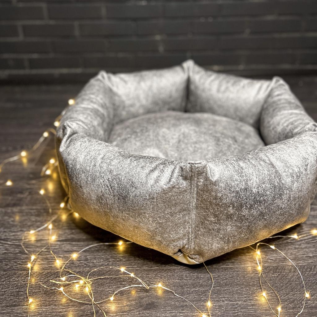 Лежанка круглая серая