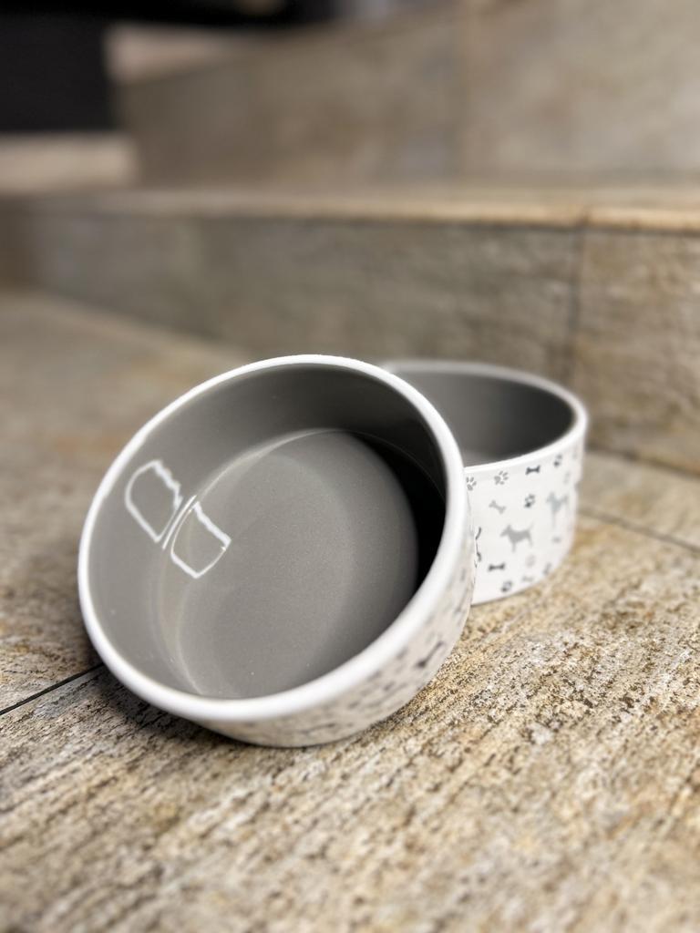 Миска с рисунком серая