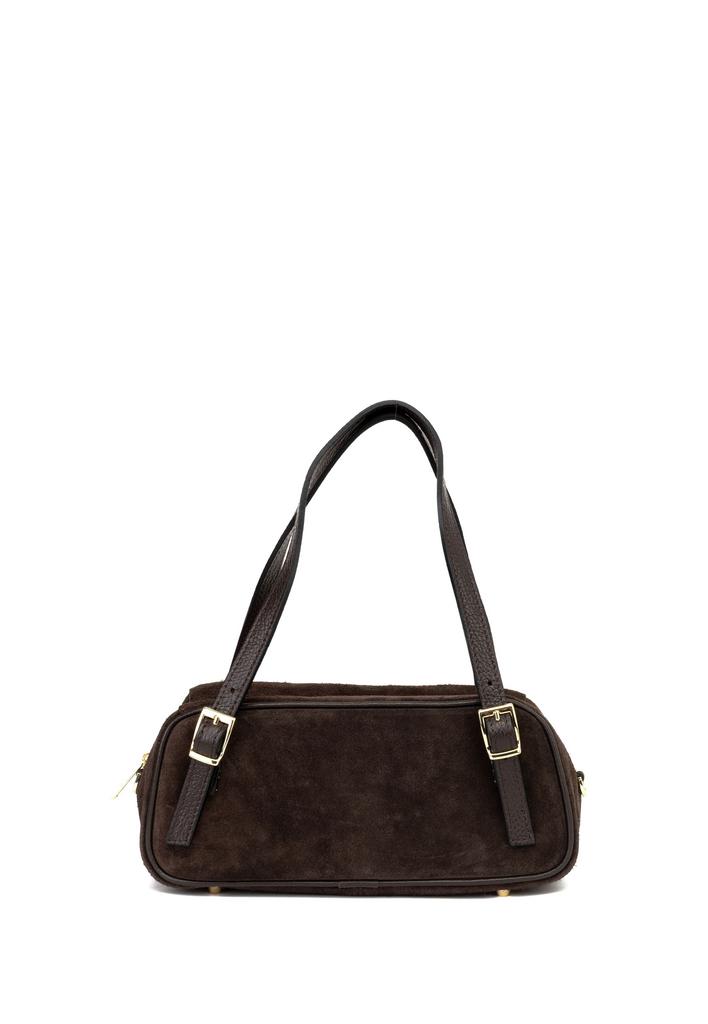 Замшевая сумка  "Вена" в цвете горький шоколад