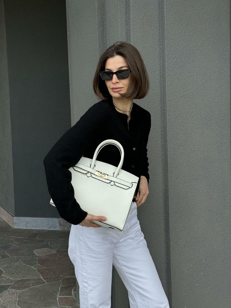 Сумка-чемоданчик в молочном цвете