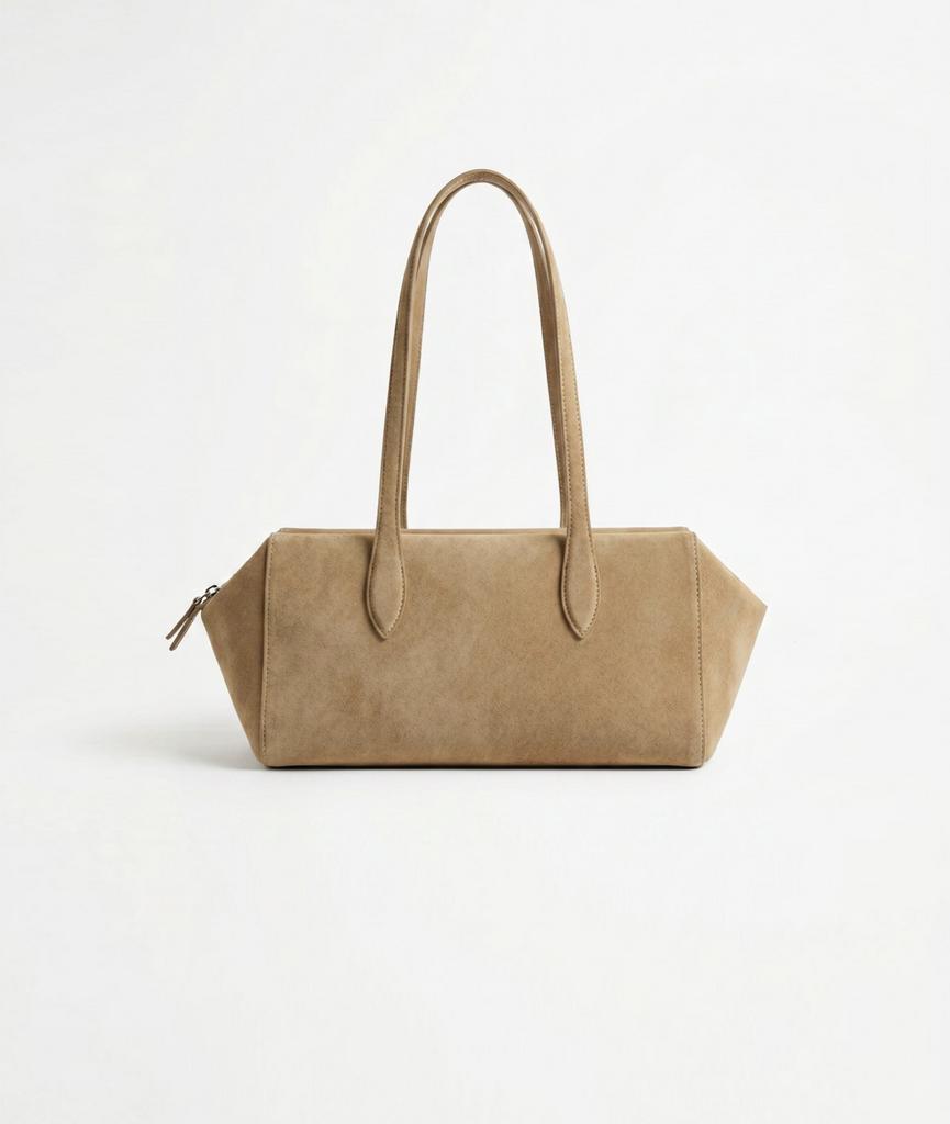 Замшевая сумка "Дания" в бежевом цвете