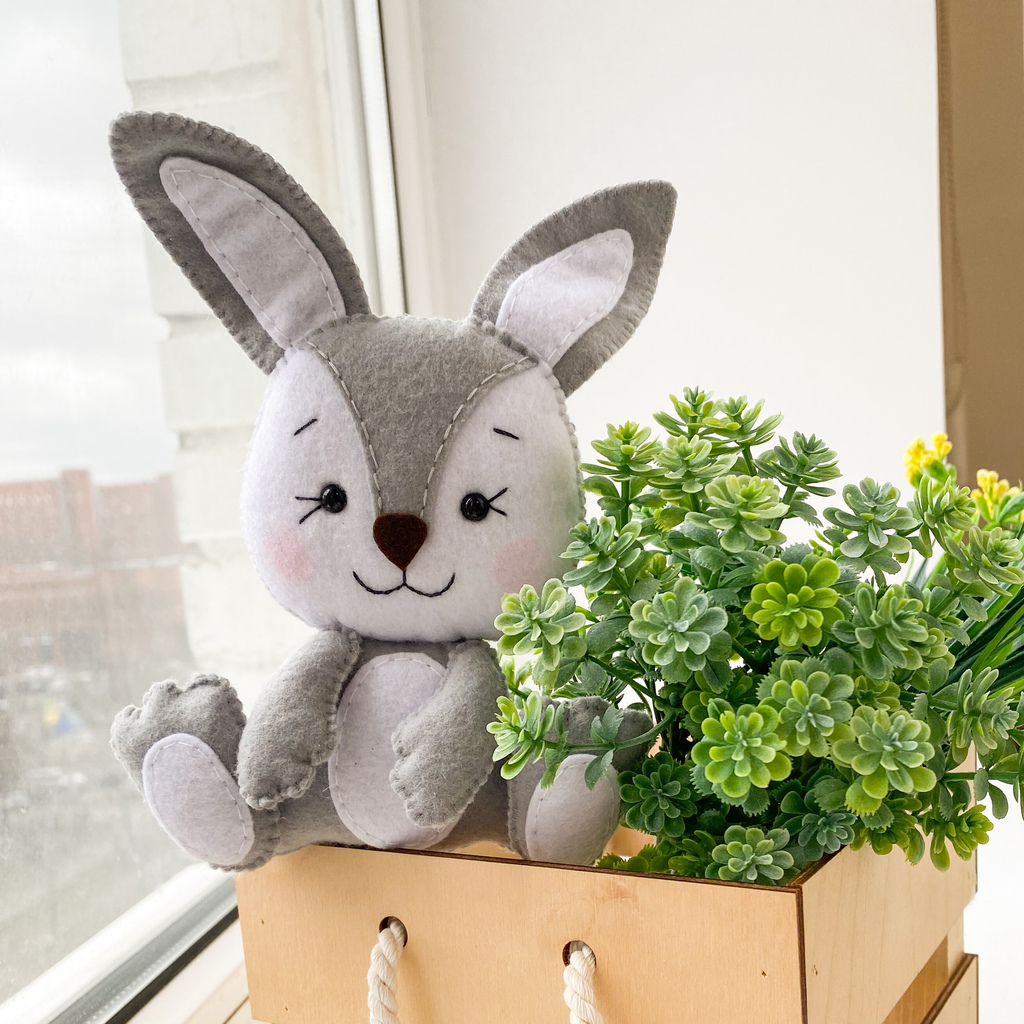 Выкройка PDF + Фото Мастер-класс + ВИДЕО «Зайчик»