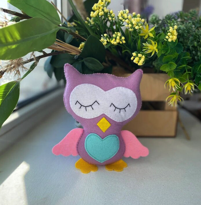 Выкройка PDF + Фото Мастер-класс + ВИДЕО «Сова»