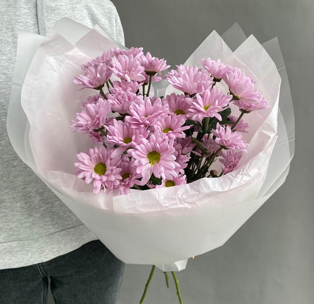 МОНО-БУКЕТ ИЗ 3  КУСТОВЫХ ХРИЗАНТЕМ