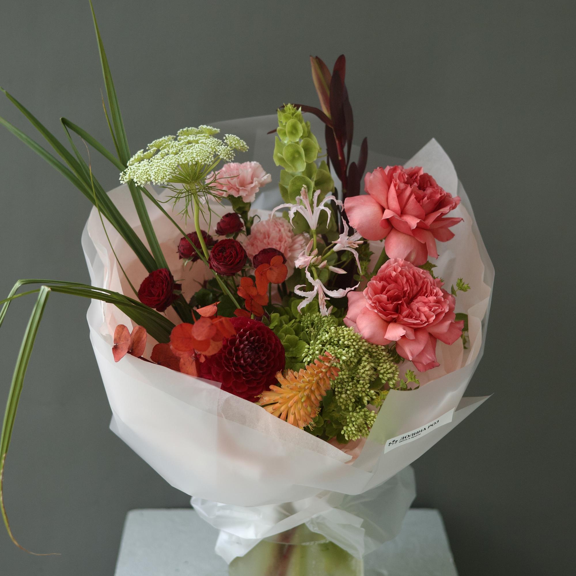 БУКЕТ СБОРНЫЙ С В ЯРКОЙ ОСЕННЕЙ ГАММЕ