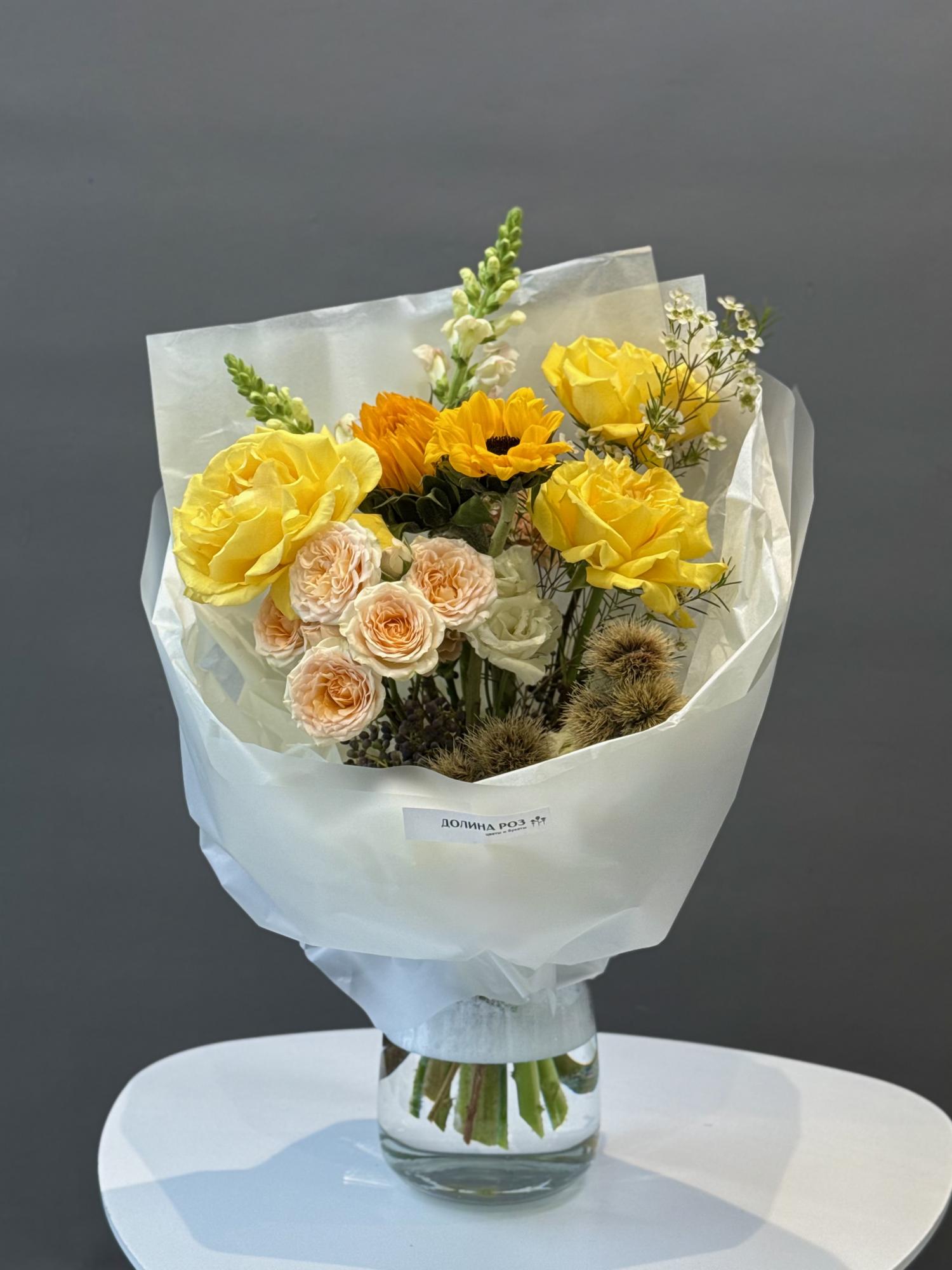 БУКЕТ СБОРНЫЙ В ЖЕЛТОЙ ГАММЕ