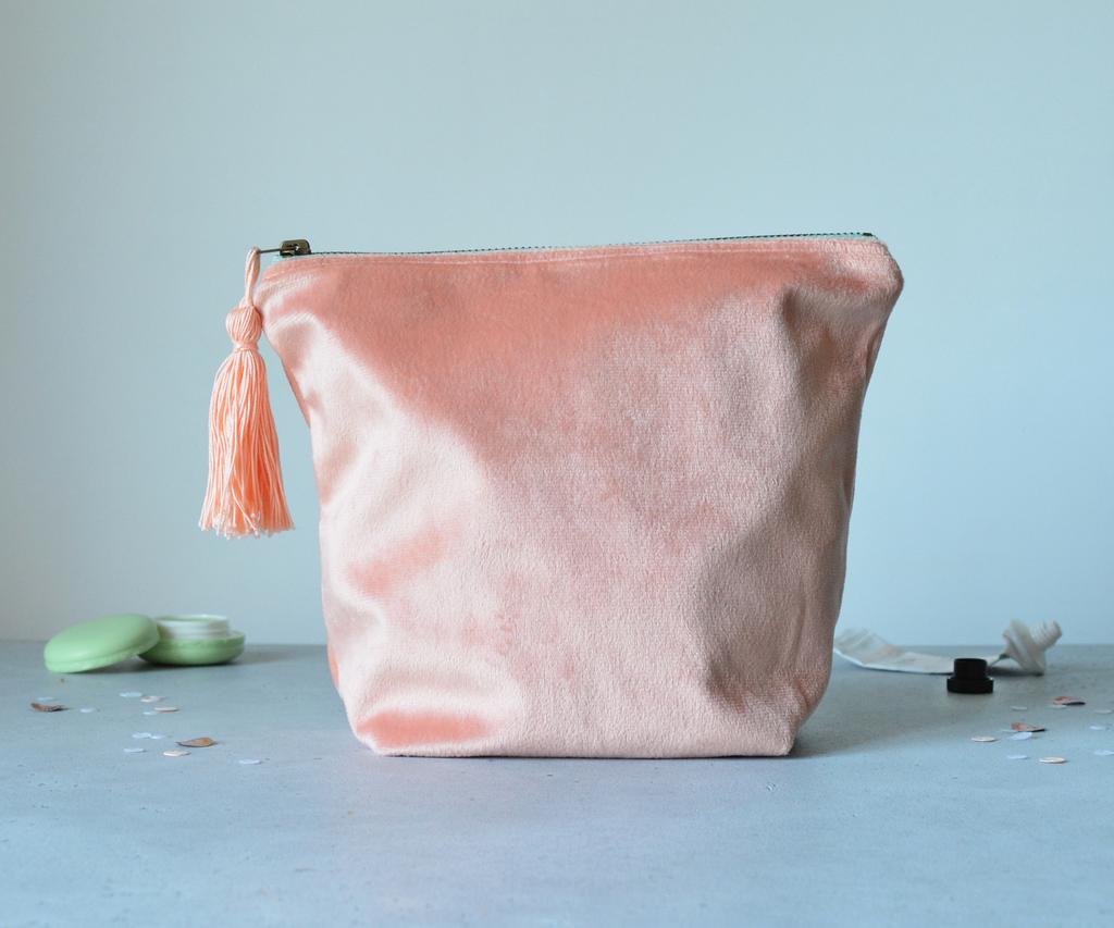 Большая велюровая косметичка на молнии (Eco-friendly)