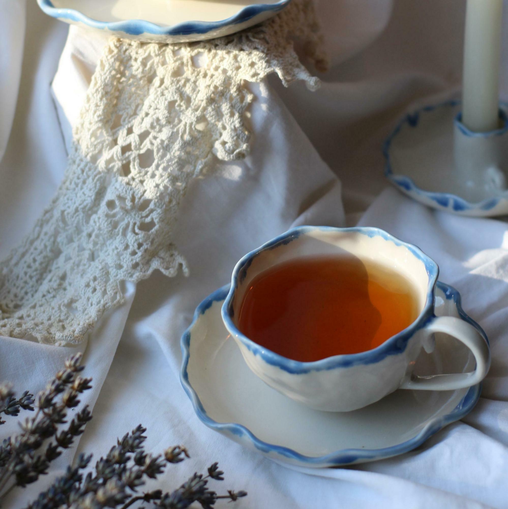 Чайная пара С голубой каёмочкой