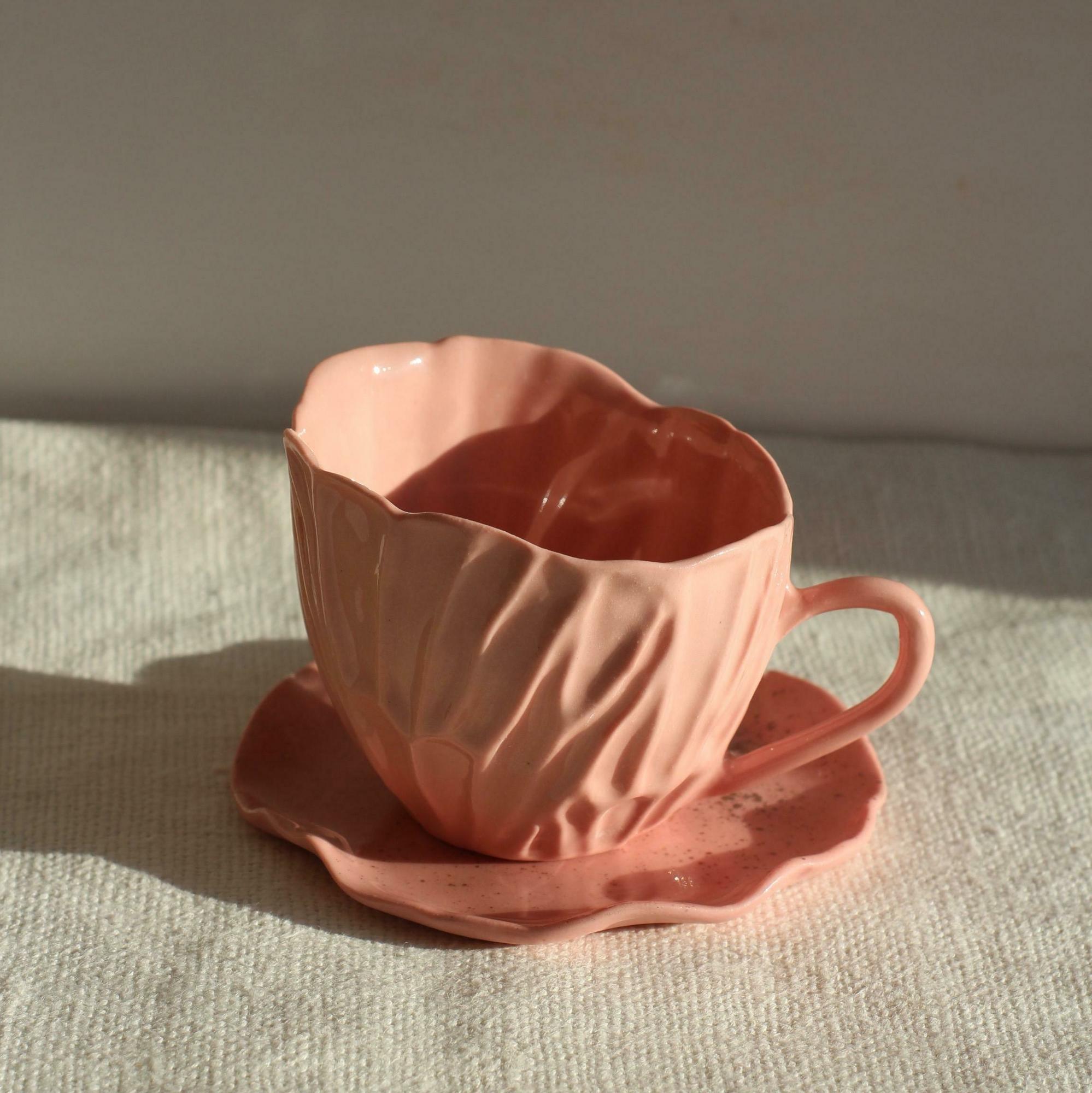 Чайная пара Мотыльки пыльная роза