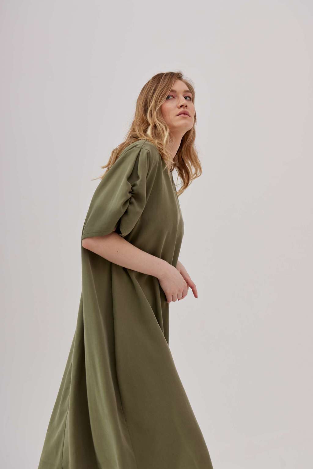 Khaki tencel dress