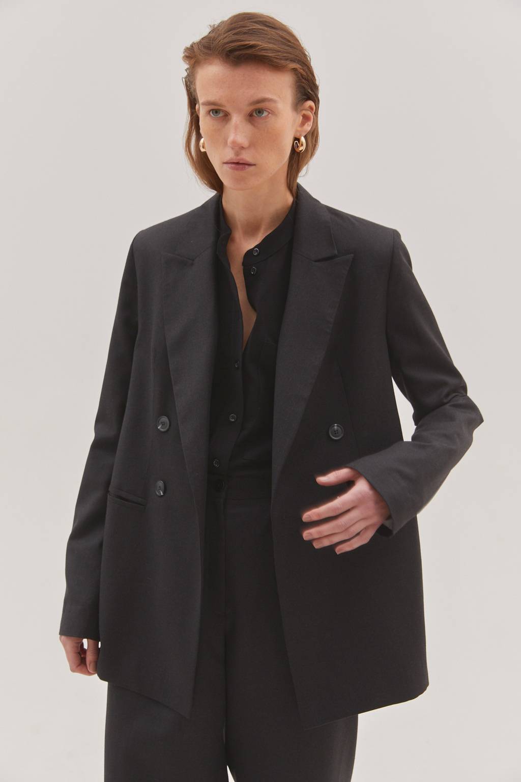 Anthracite fine wool jacket