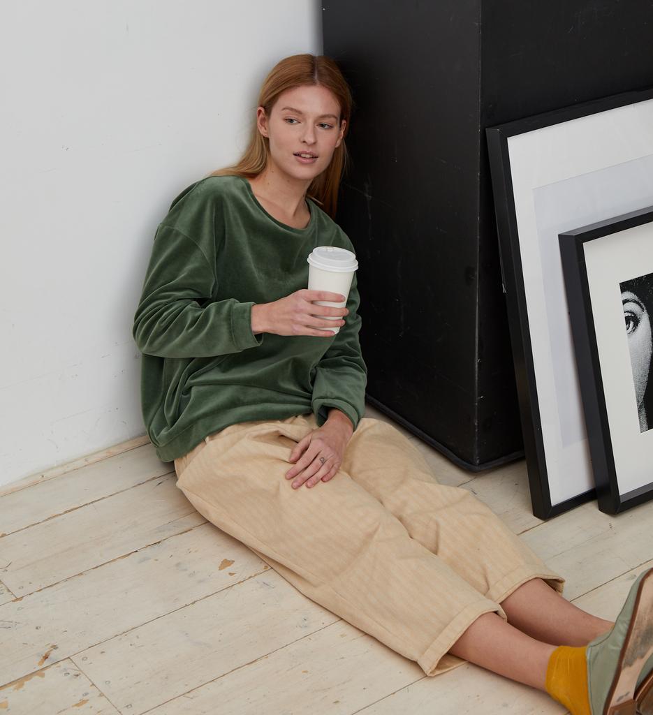Avocado velour sweatshirt