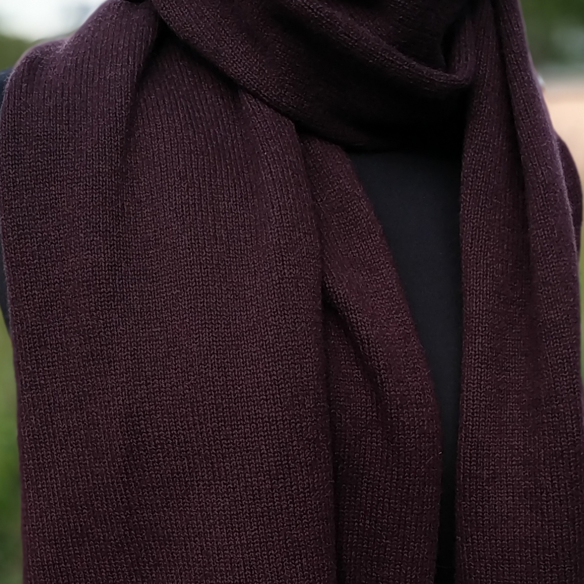 Шарф из 100% кашемира бордовый