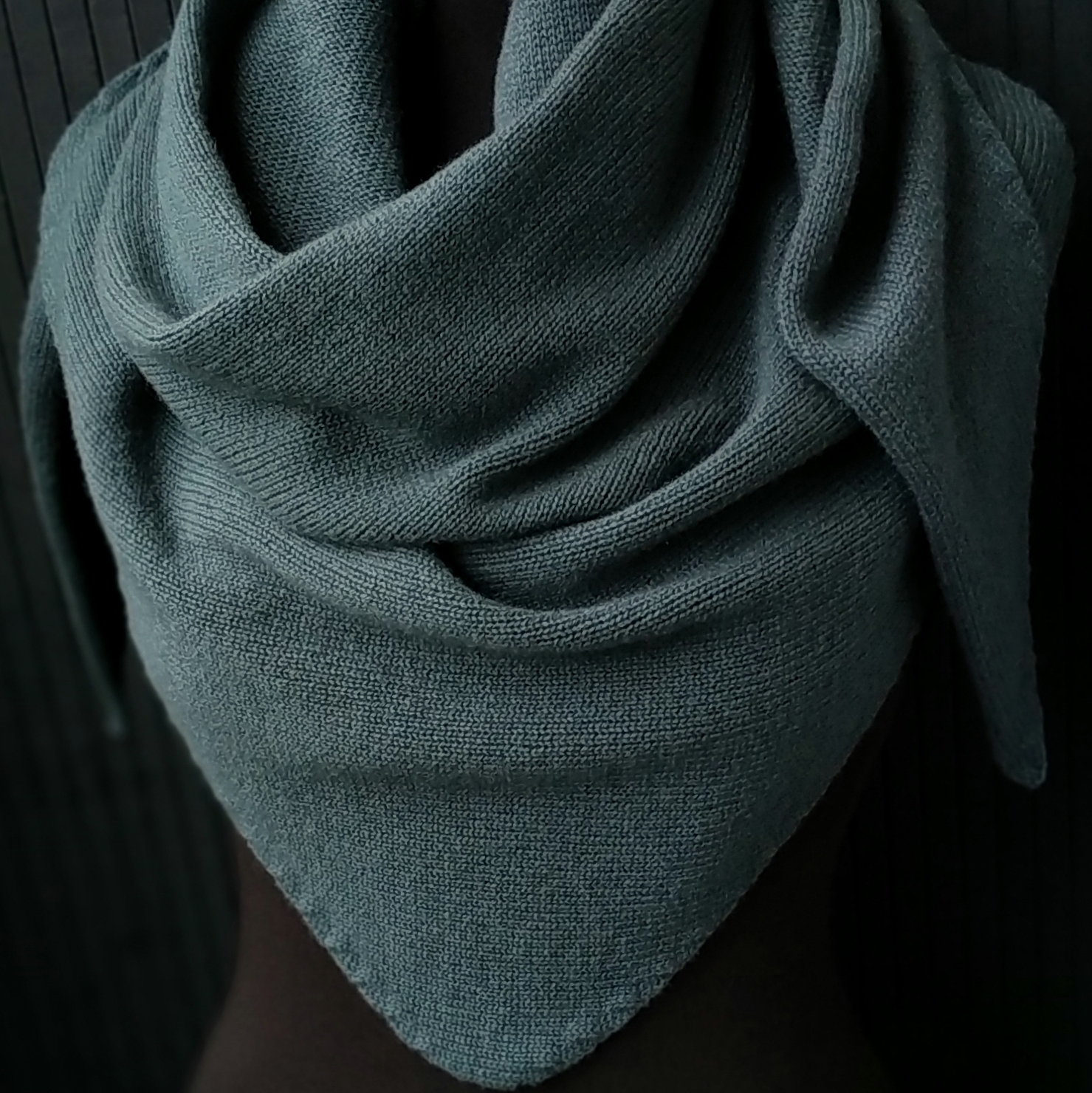 Платок из кашемира Серо-синий