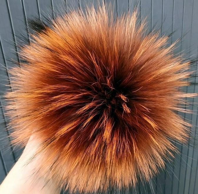 Меховой помпон Енот Терракот