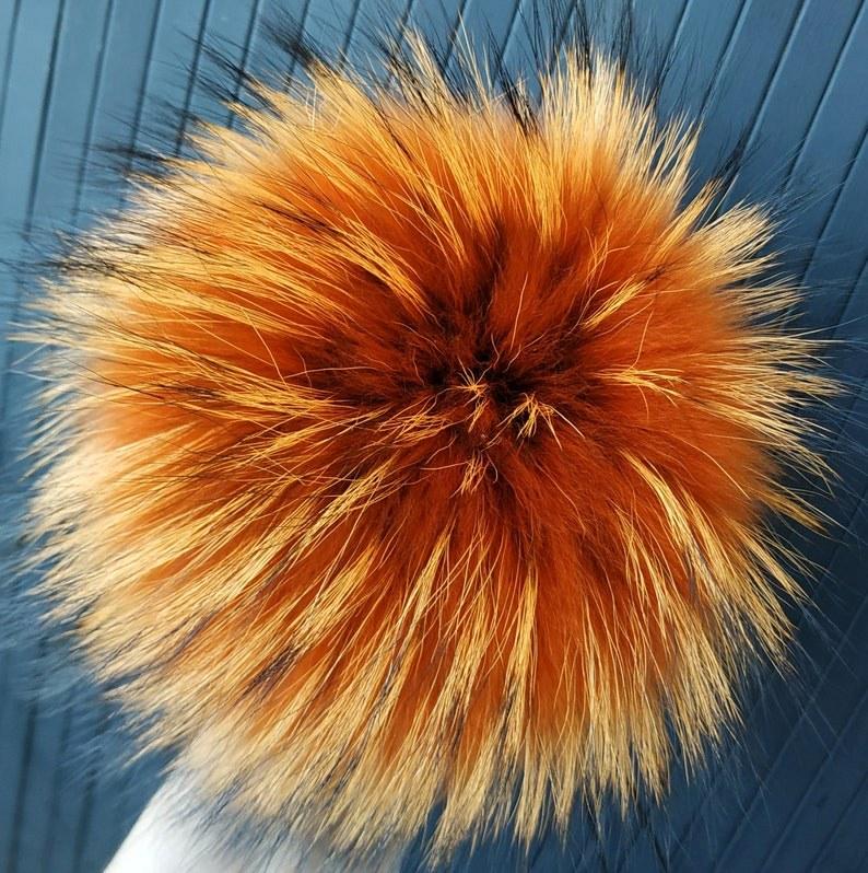 Меховой помпон Енот Оранжевый