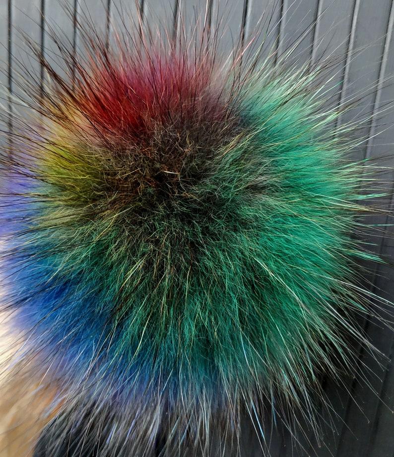 Меховой помпон Енот Мультиколор