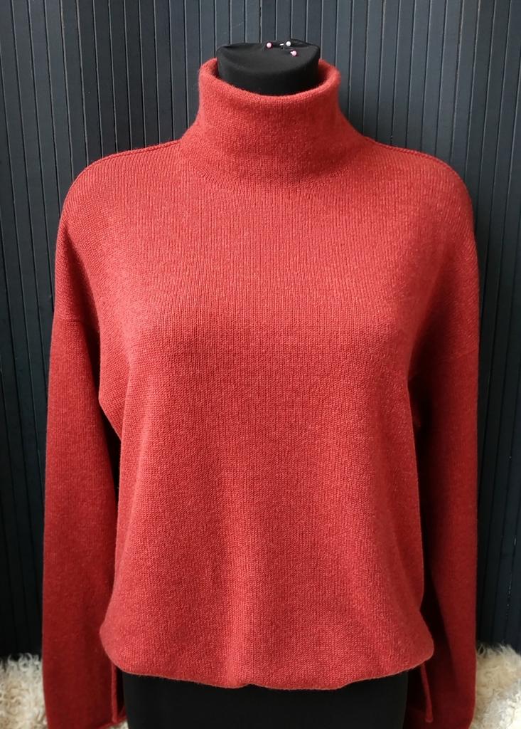 Кашемировая водолазка женская Красный меланж