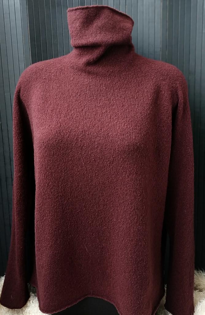 Свитер из кашемира и шерсти бордовый