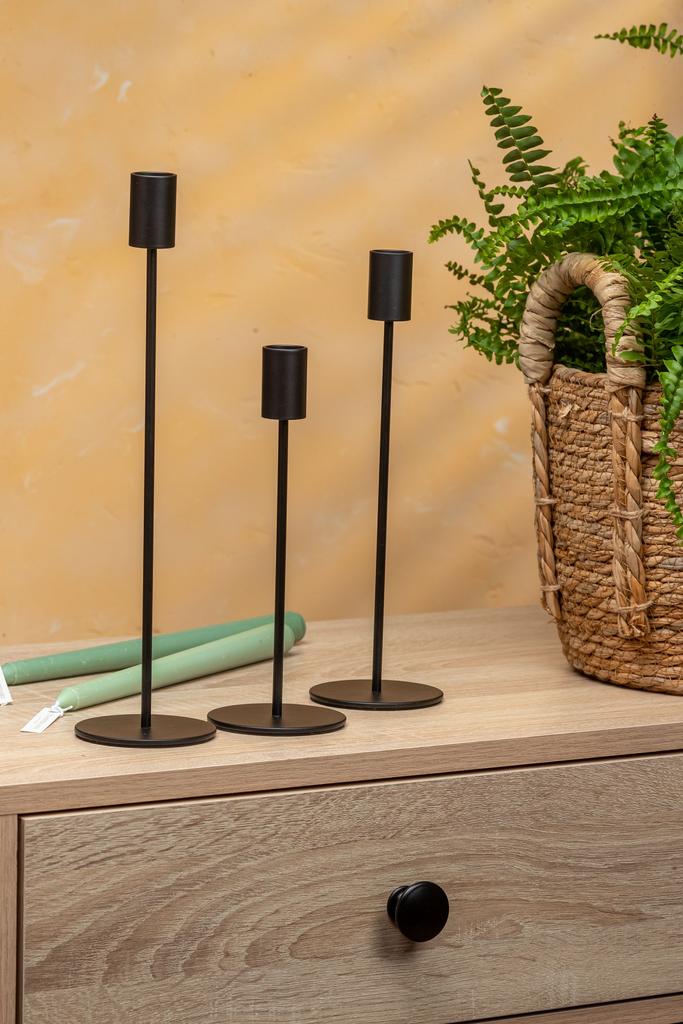 Подсвечник Цилиндр прямой Черный