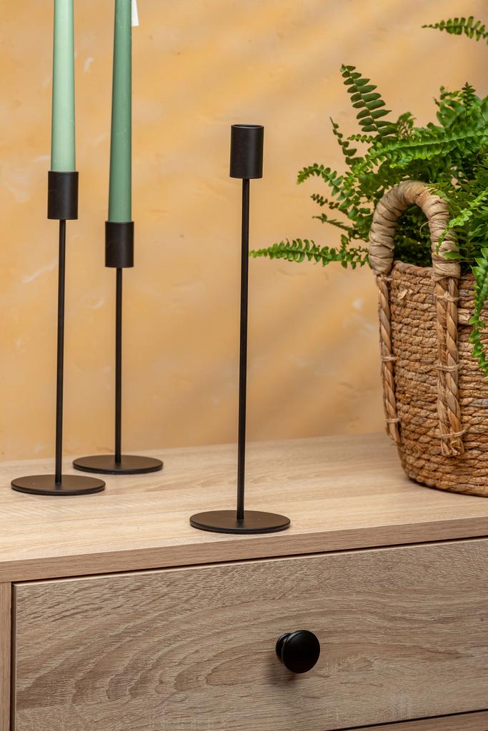 Подсвечник Цилиндр прямой Черный