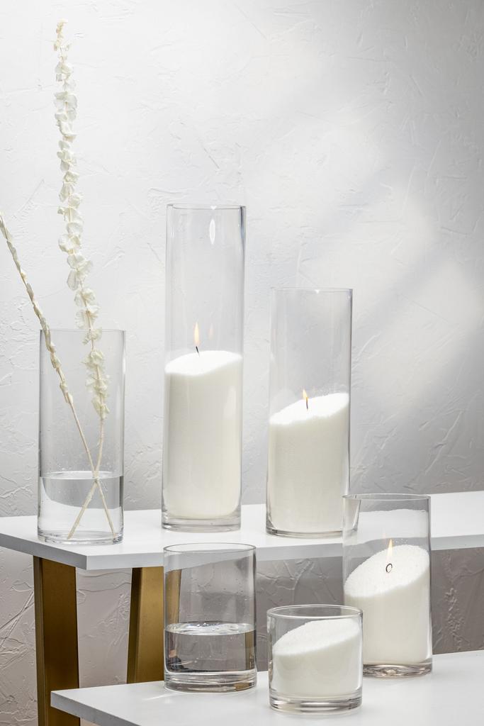 Стеклянная ваза "Подсвечник" - Цилиндр