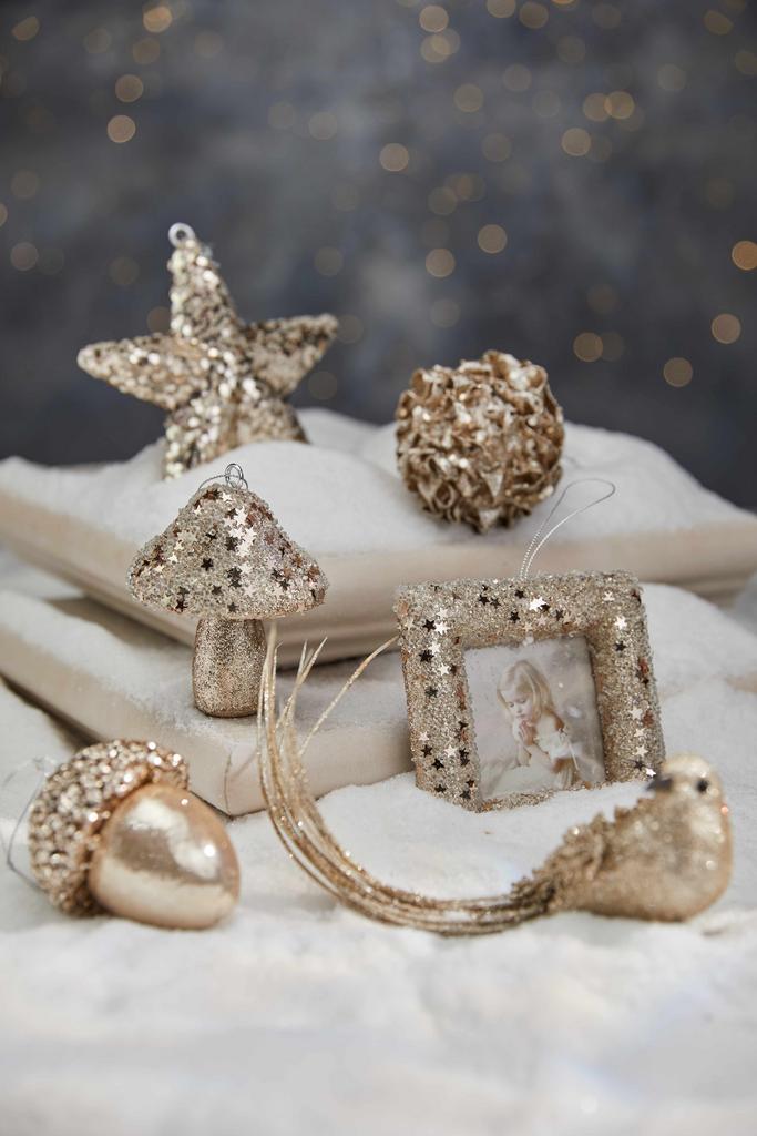 Авторский набор елочных игрушек из 6 шт. - "Золотое сияние"