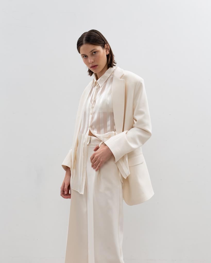 Рубашка из шелка в полоску