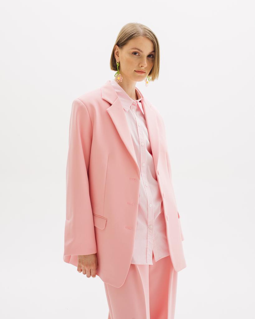Пиджак прямой, розовый