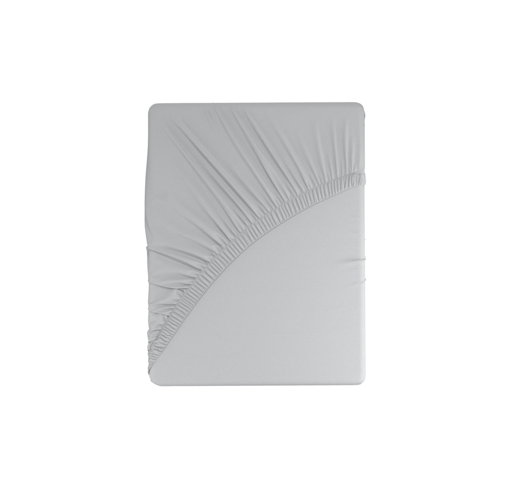 Простынь светло-серая на резинке