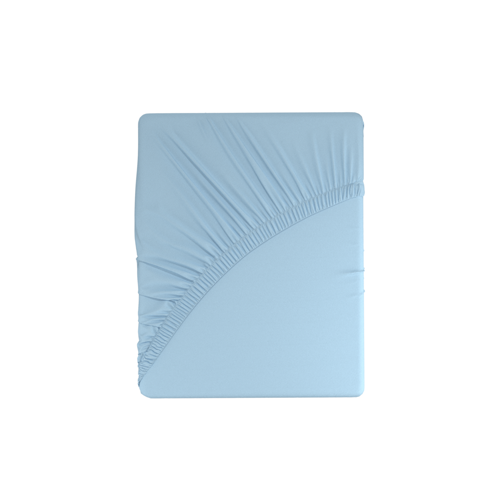 Простынь светло-голубая на резинке