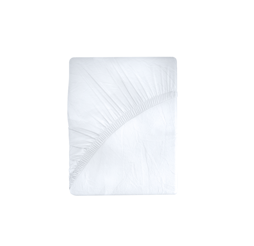 Простынь белая из вареного хлопка на резинке