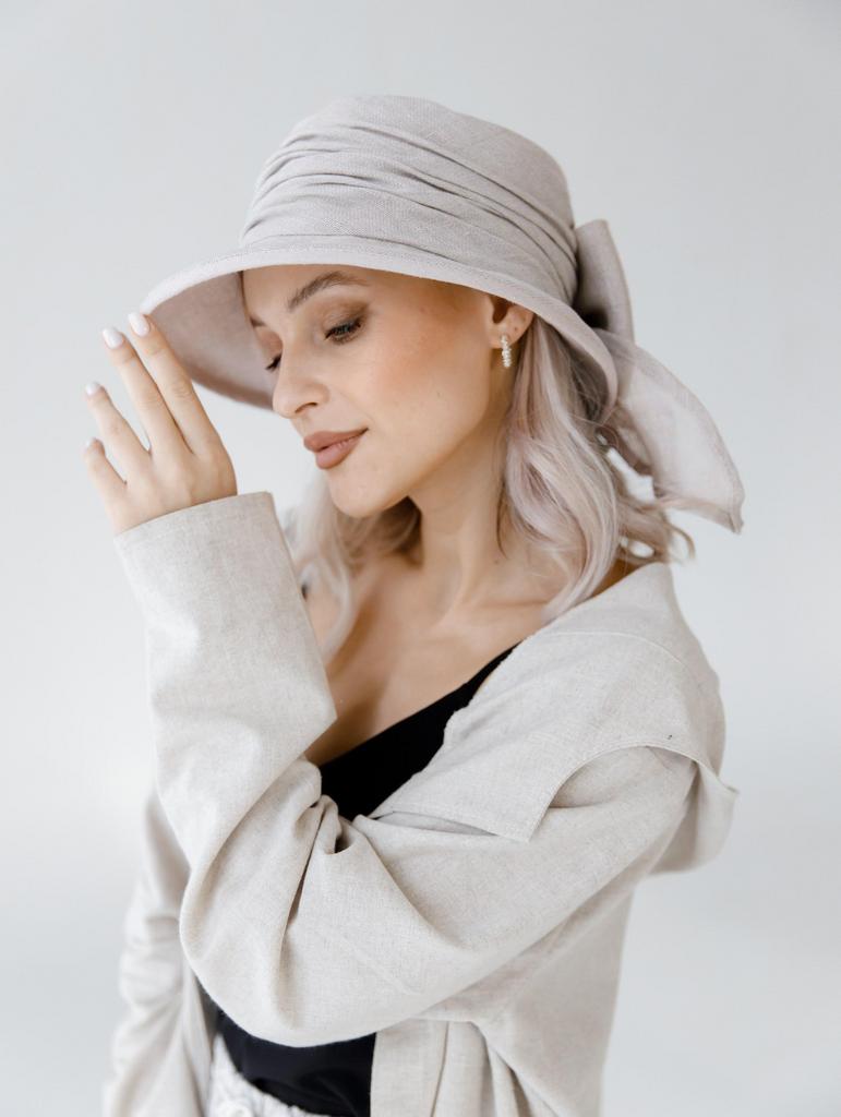 Л04-12 шляпа женская АУРА серо-мятный