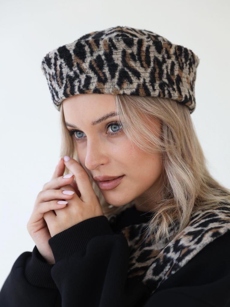Т24-1 шляпа женская МОРЯЧКА леопард