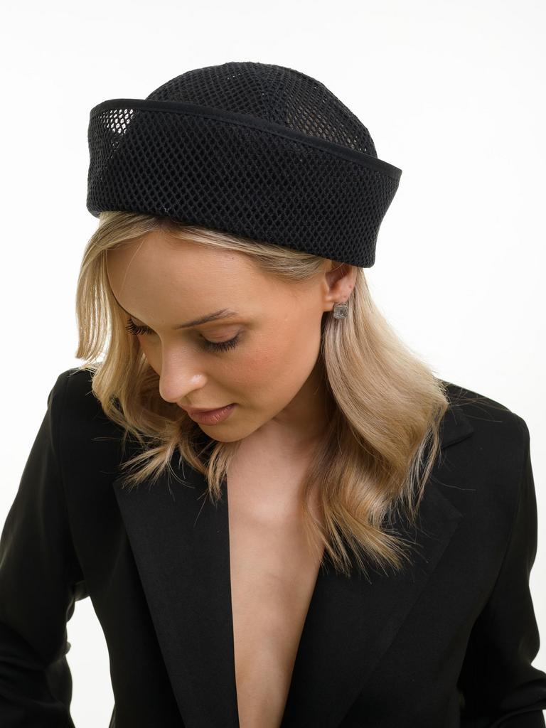 Л05-22 шляпа для женщин МОРЯЧКА черная сетка