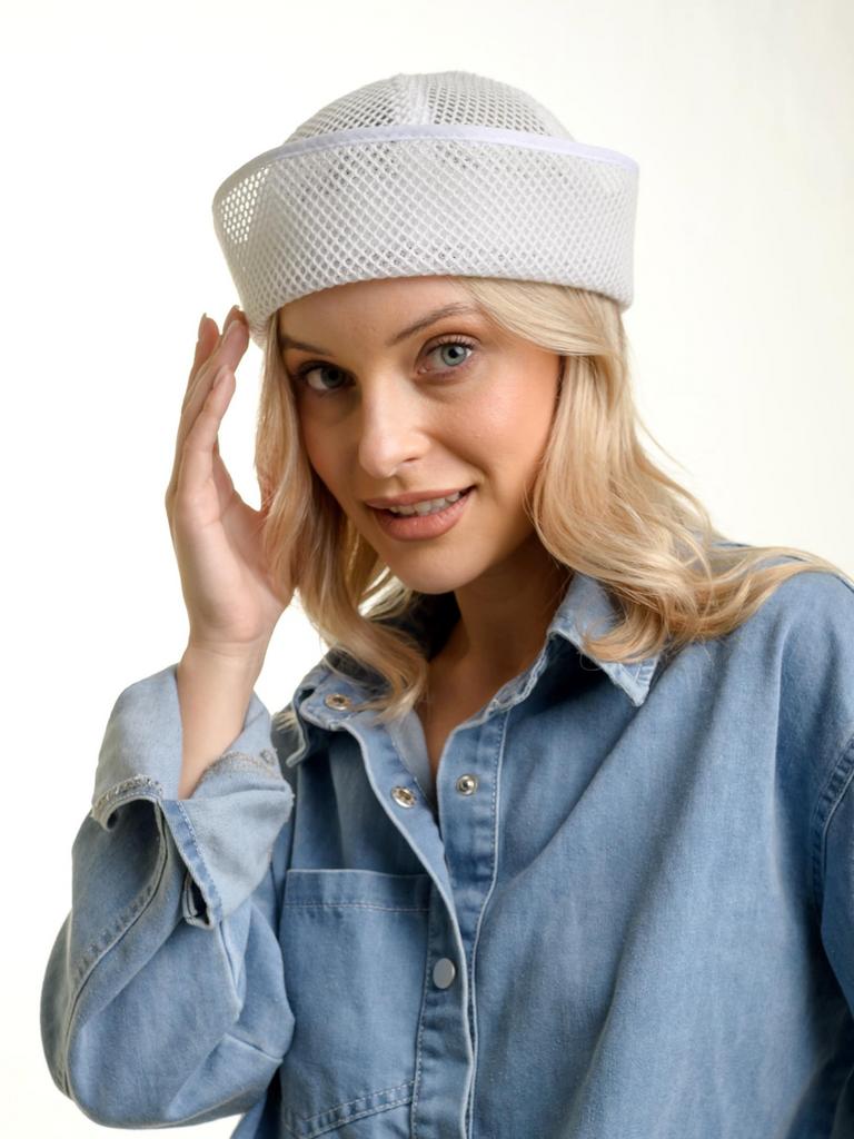 Л05-22 шляпа для женщин МОРЯЧКА белая сетка