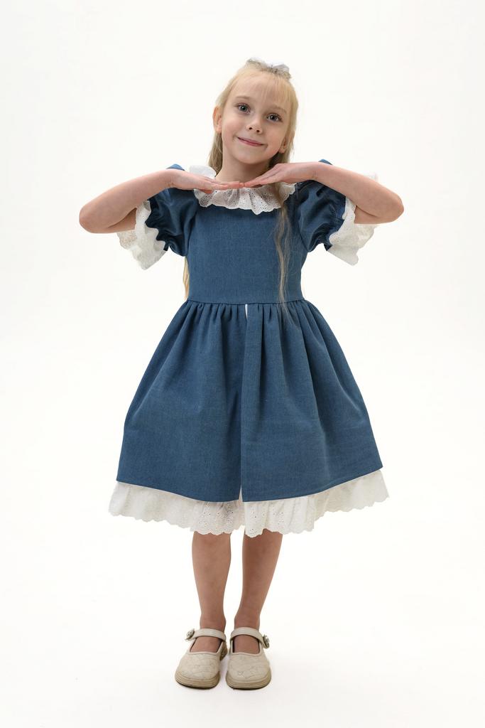 ДЛ 26-5 платье для девочки ЗАБАВА джинс