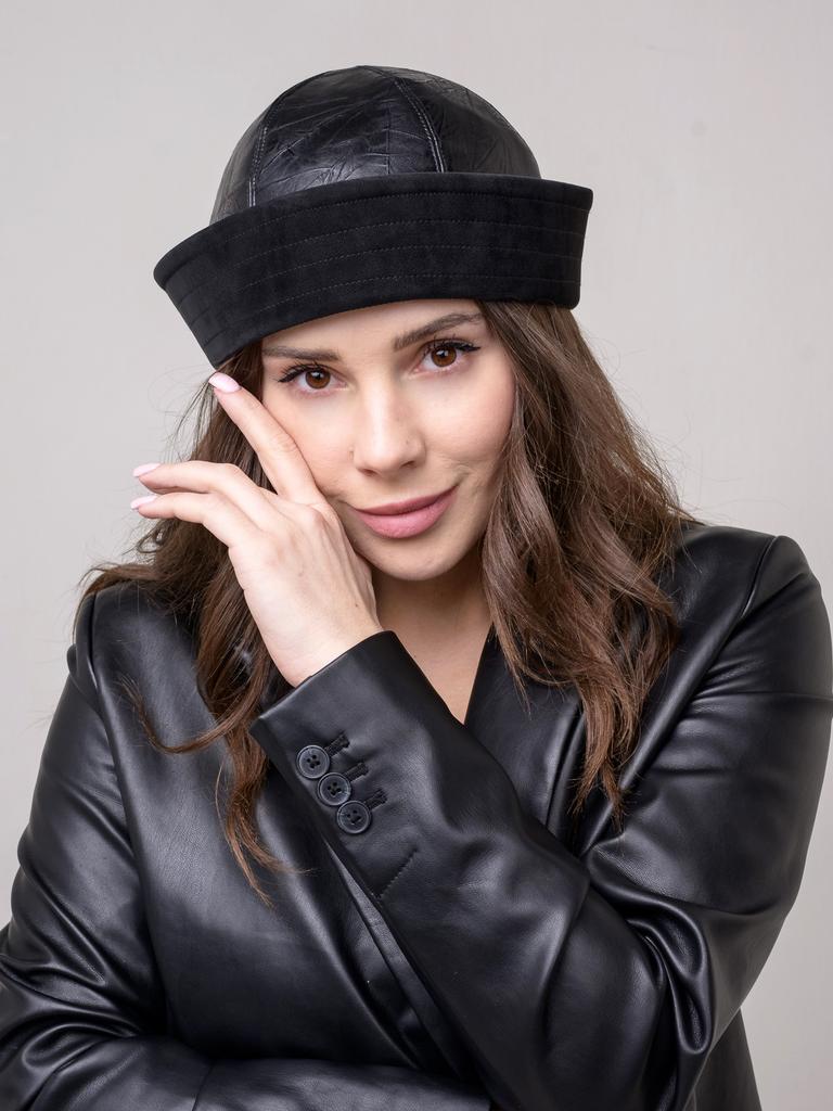 Морячка экокожа экозамша черная