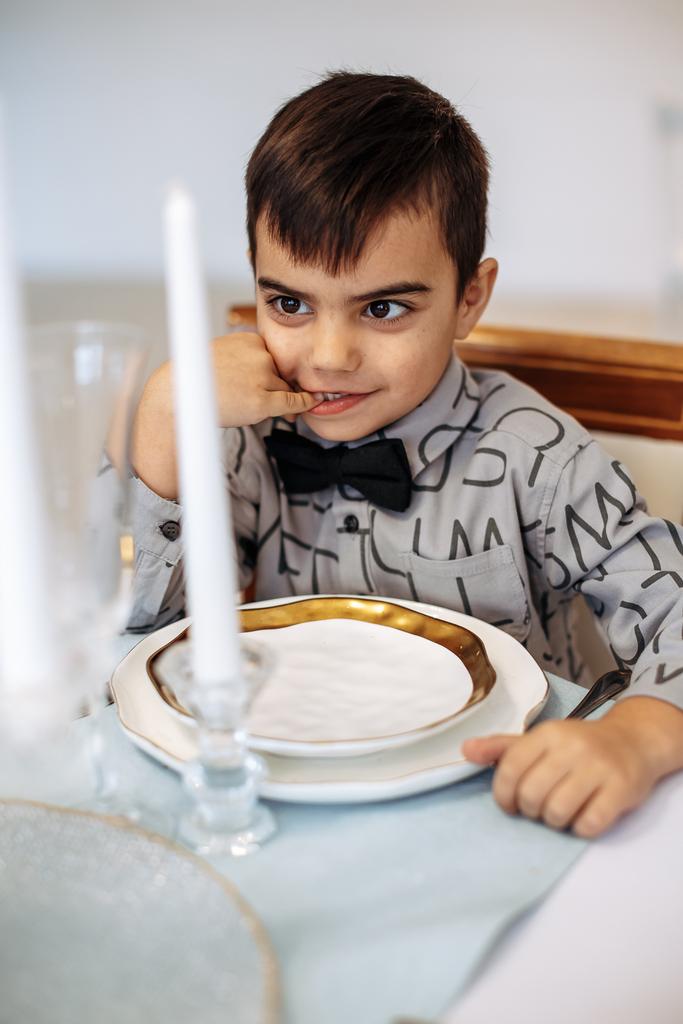 Рубашка "Черные буквы на сером" из хлопкового твила