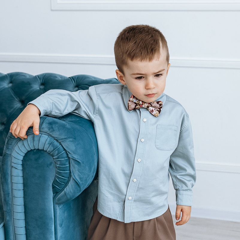 Рубашка детская  "Серо-голубой лед"