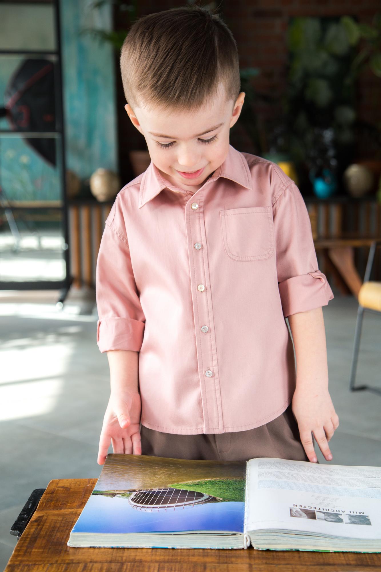 Рубашка "Пыльная роза" с длинным рукавом