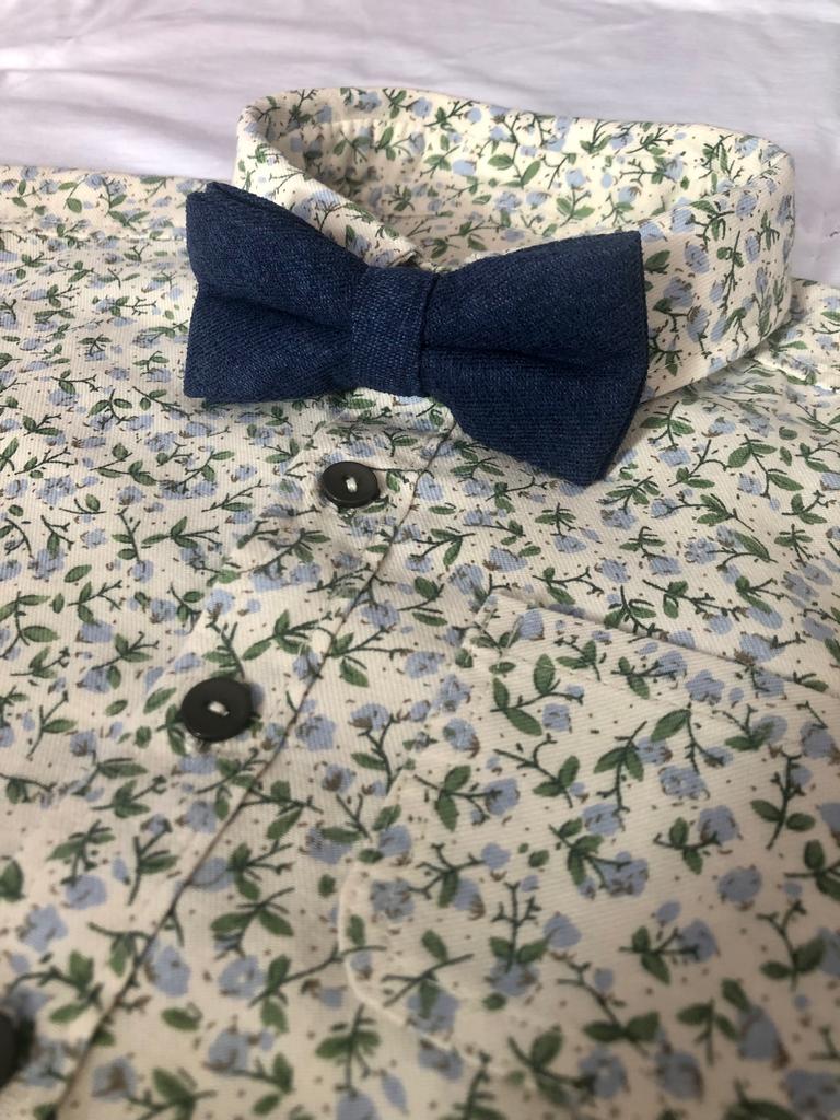 Галстук-бабочка "Цвет синий"