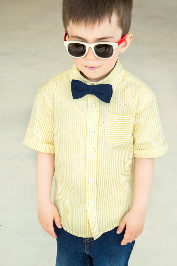 Рубашка "Желтая полоска" с коротким рукавом и отложным воротником