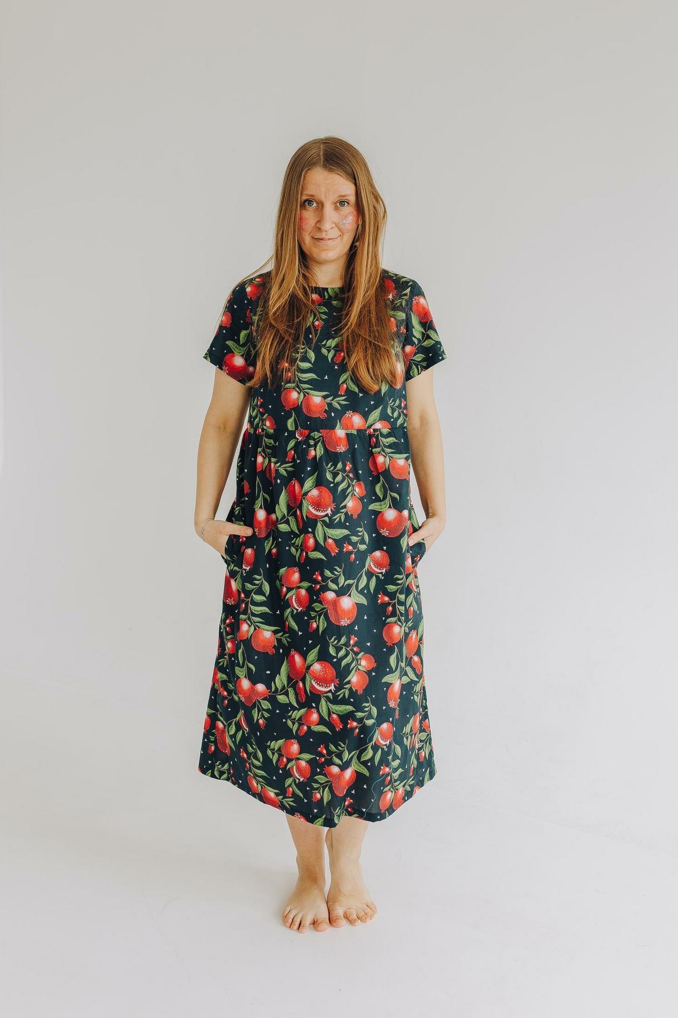 Платье Чайка - Принт Гранаты