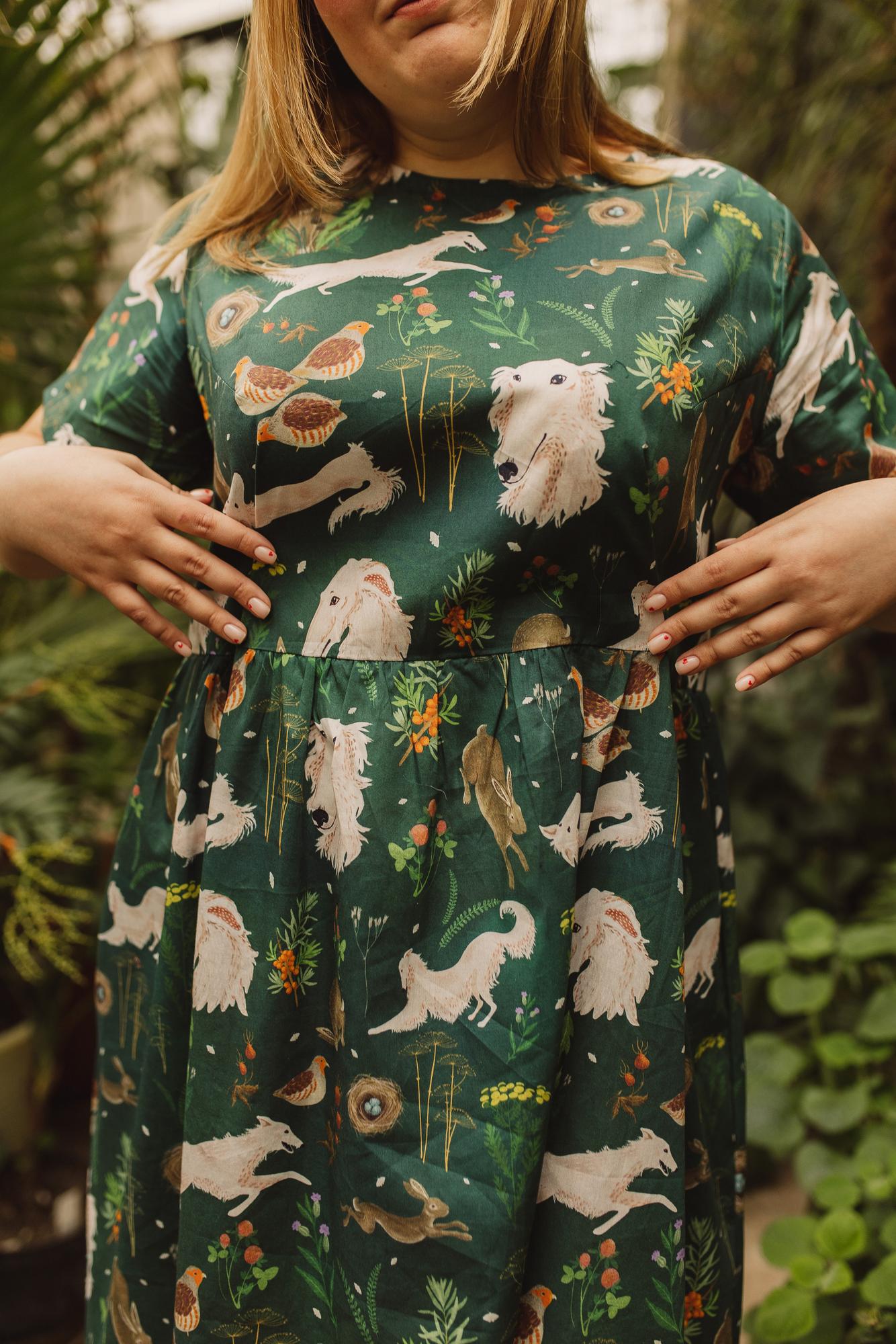 Платье Чайка - Принт Прогулка