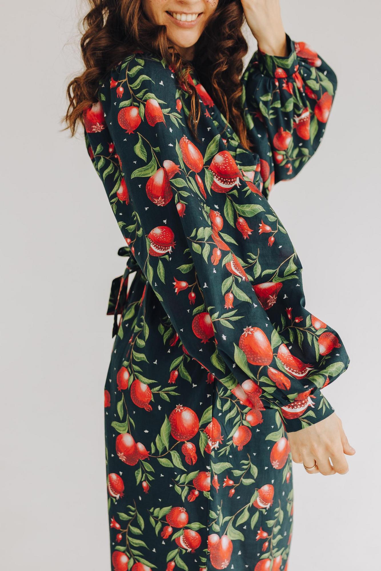 Платье Пава - Принт Гранаты