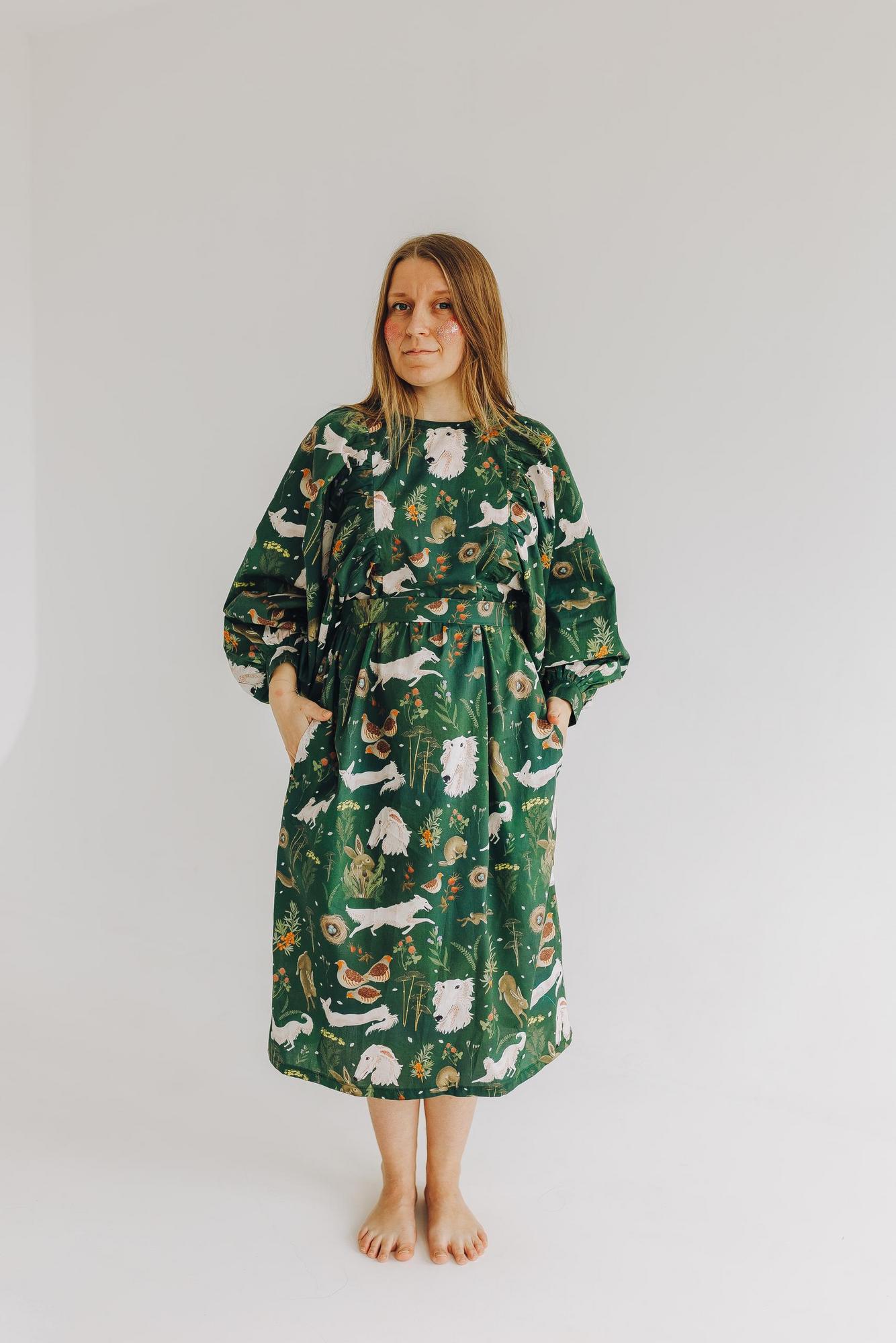 Платье Пава - Принт Прогулка